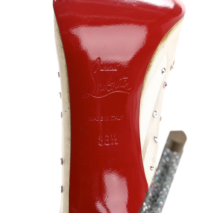 Christian Louboutin Rete Glitter Solaria Mini Specchio Strass Follies 100 Pumps 38.5 Pearl 8 of 8
