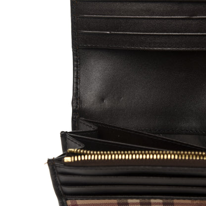Burberry Haymarket Check Penrose Continental Wallet Chocolate 9 of 9