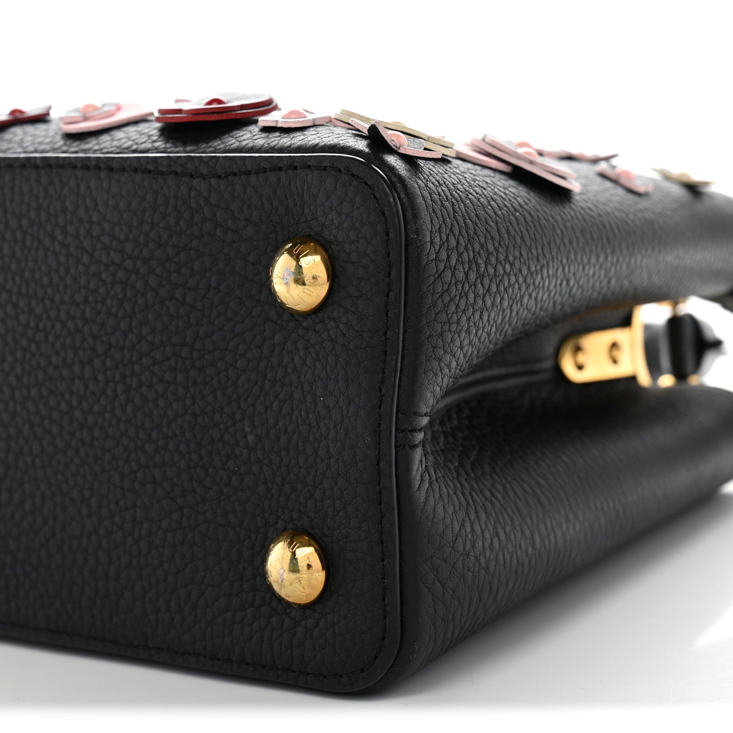Louis Vuitton Taurillon Mechanical Flowers Capucines PM Black 10 of 11