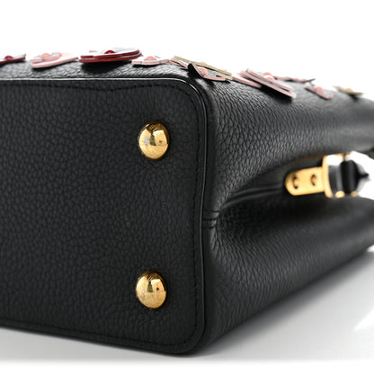 Louis Vuitton Taurillon Mechanical Flowers Capucines PM Black 10 of 11