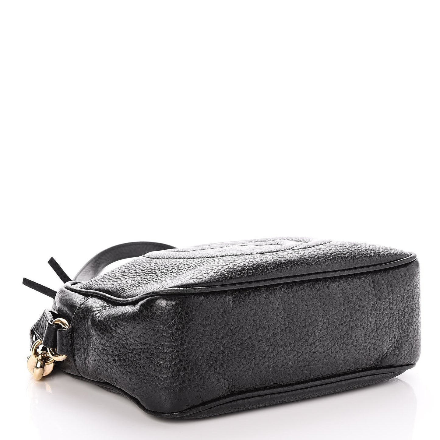 Pebbled Calfskin Small Soho Disco Bag Black