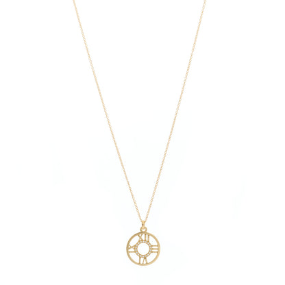 Tiffany 18K Yellow Gold Diamond Small Atlas Open Pendant Necklace 1 of 4