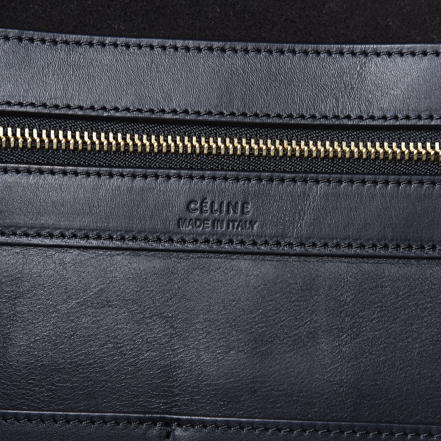 Smooth Calfskin Suede Large Phantom Luggage Bi-Cabas Black Navy