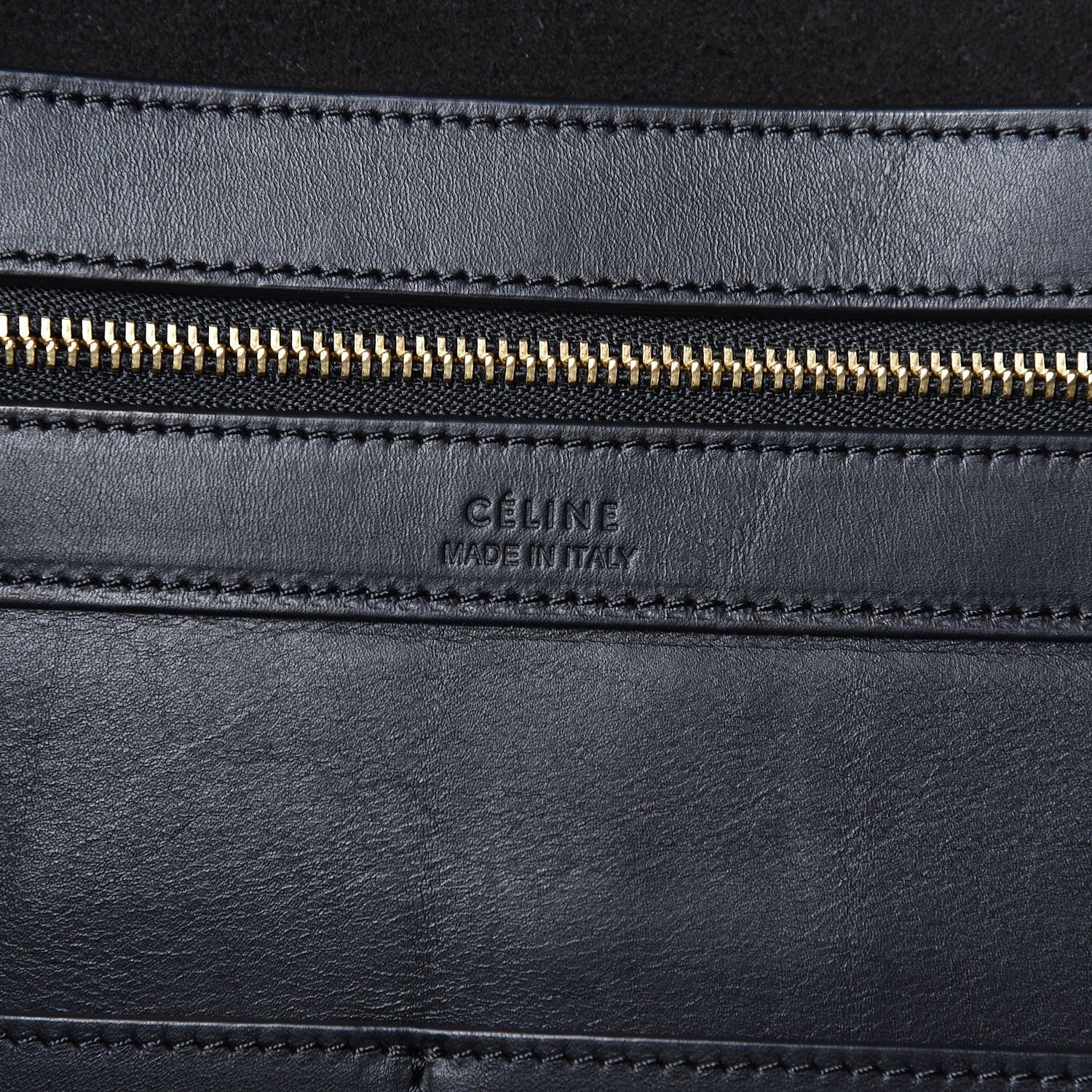 Celine Smooth Calfskin Suede Large Phantom Luggage Bi-Cabas Black Navy 6 of 10