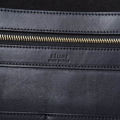 Celine Smooth Calfskin Suede Large Phantom Luggage Bi-Cabas Black Navy 6 of 10