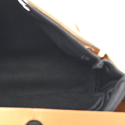 Hermes Toile Vache Calfskin Herbag 30 PM Black Natural 6 of 16