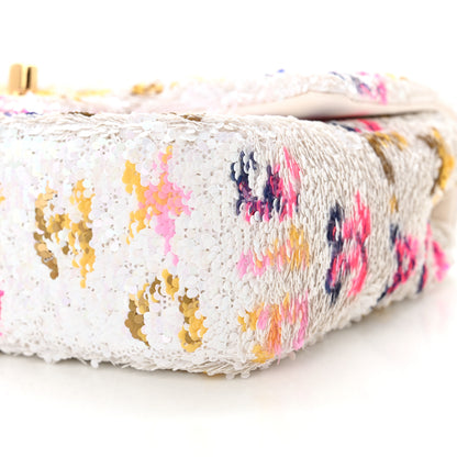 Chanel Sequin Logo Mini Rectangular Flap White Multicolor White Multicolor 10 of 11