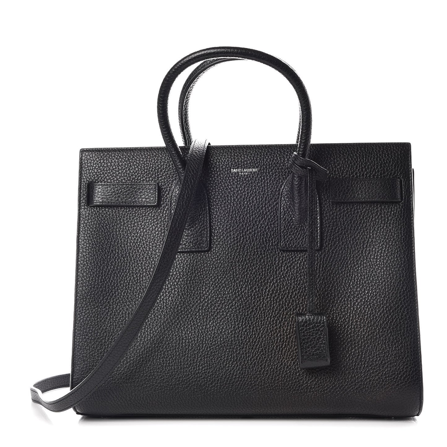 Grained Calfskin Small Sac De Jour Black