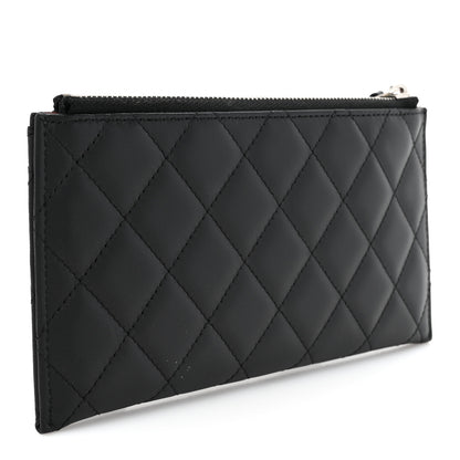 Chanel Lambskin Quilted Classic Zip Pouch Black 3 of 10