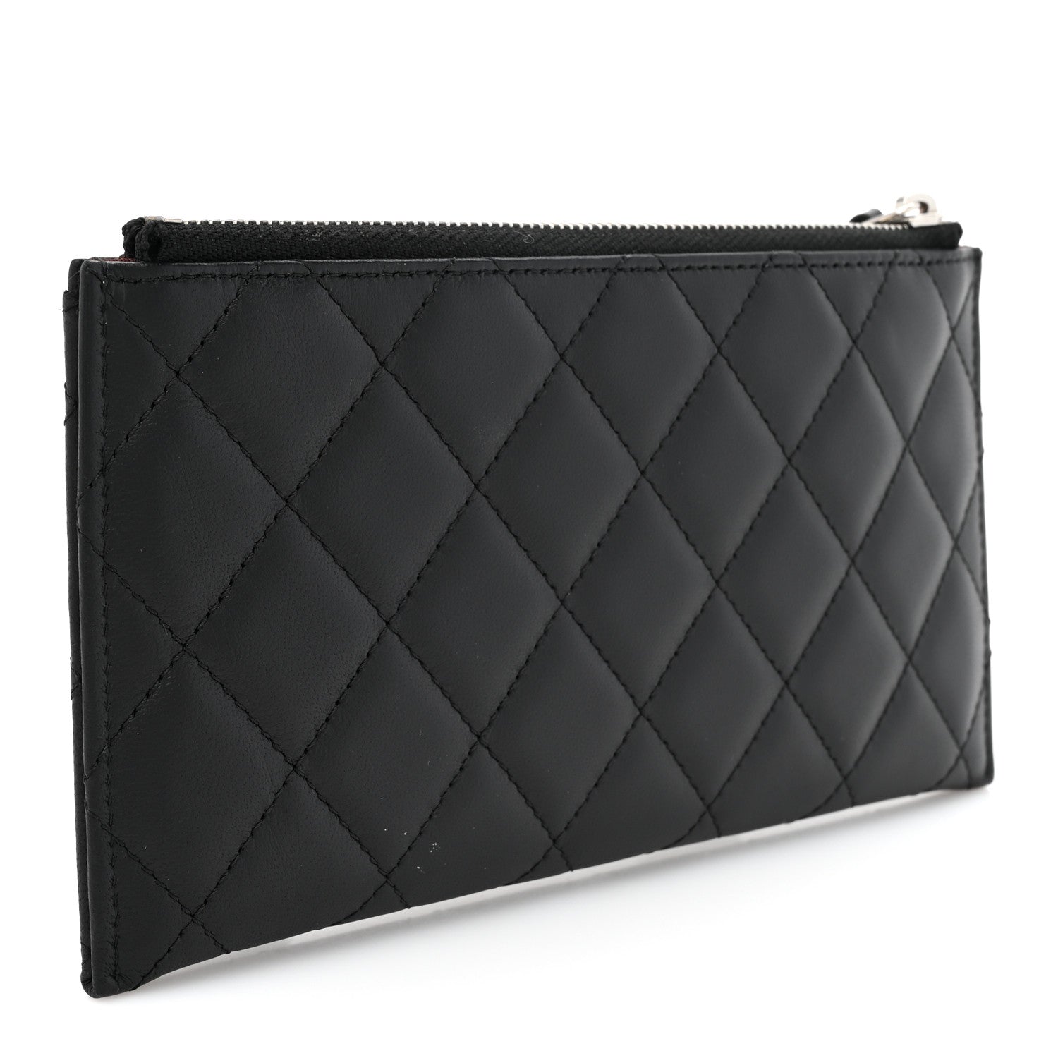 Chanel Lambskin Quilted Classic Zip Pouch Black 1704534 – FASHIONPHILE