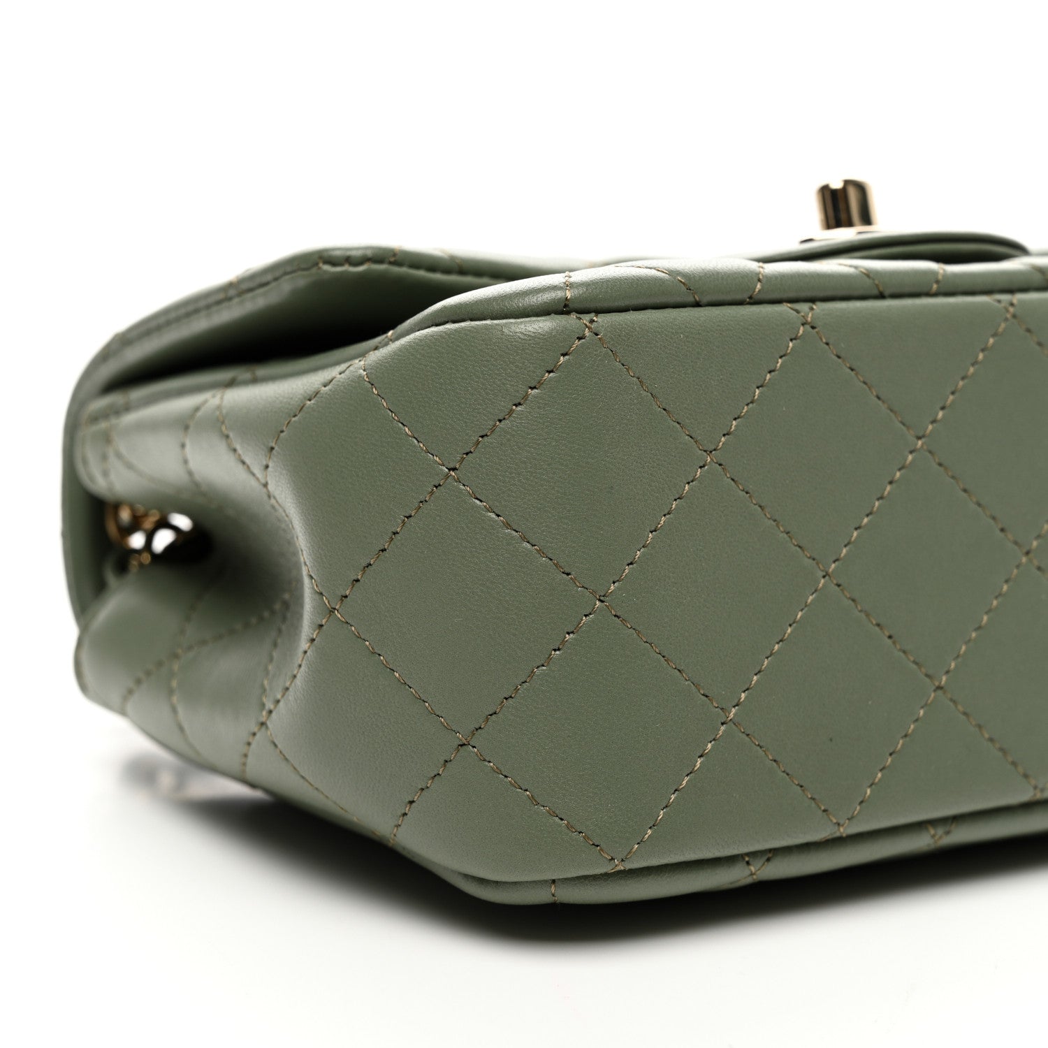 Chanel Lambskin Quilted Mini Square Flap Green 9 of 10