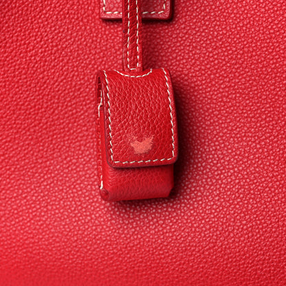 Saint Laurent Grained Calfskin Topstich Baby Sac De Jour Red 10 of 11