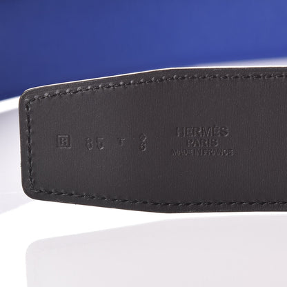 Hermes Chamonix Epsom 42mm Constance H Belt 85 Black Bleu Electrique 5 of 14