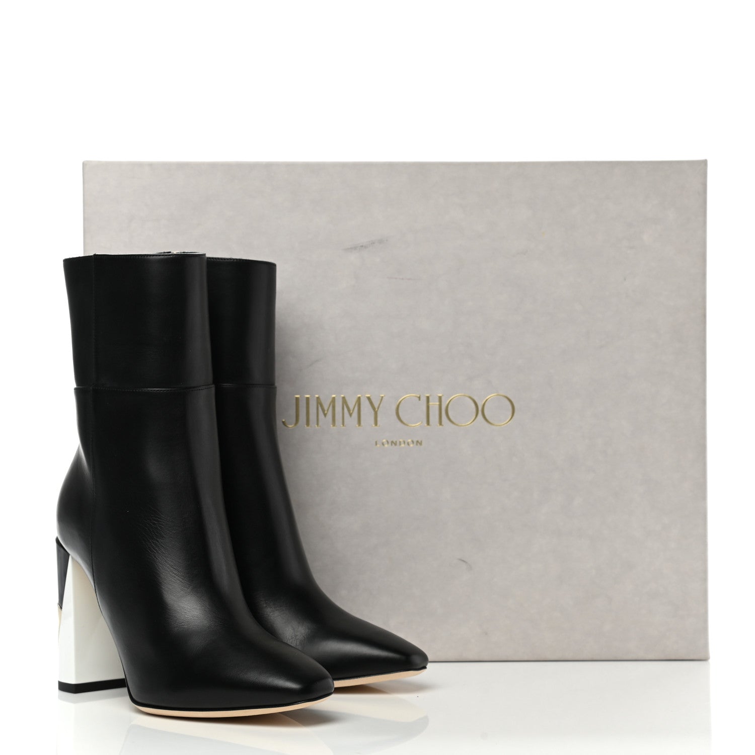 Jimmy Choo Shiny Calfskin Melrose 95 Ankle Boots 36.5 Black 8 of 8