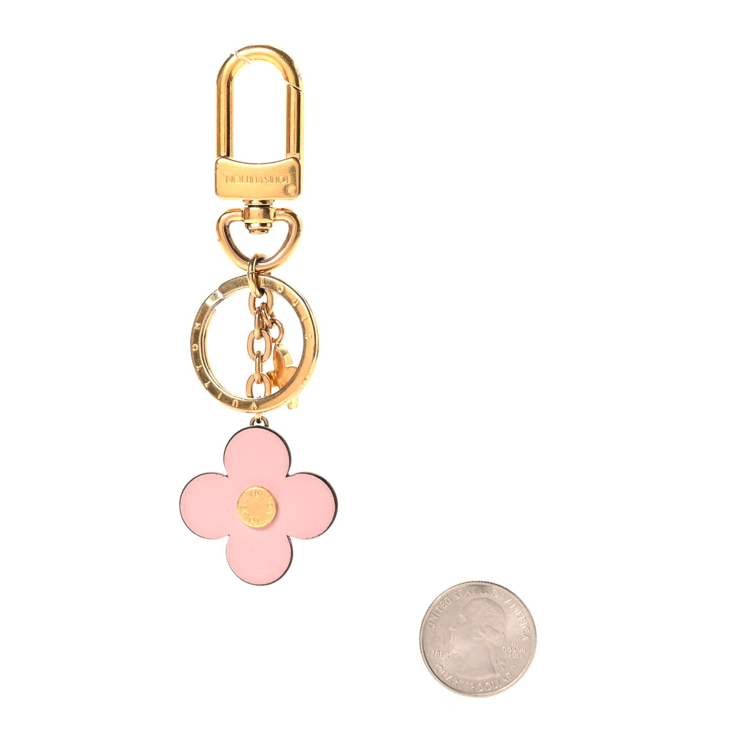 Monogram Blooming Flowers BB Bag Charm Key Holder Pink