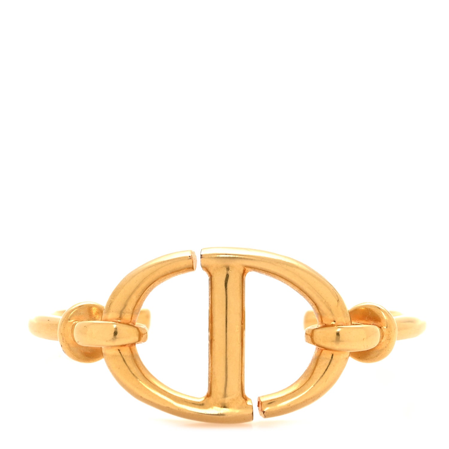 Christian Dior Metal CD Cuff Bracelet Gold 1 of 5