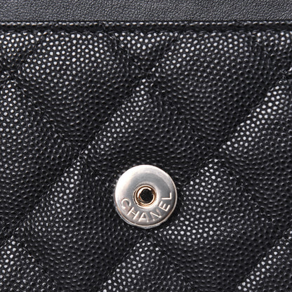 Chanel Caviar Quilted CC Filigree Wallet On Chain WOC Black 9 of 13
