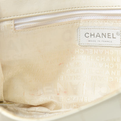 Chanel Patent Square Stitched CC Flap Clutch White 11 of 21