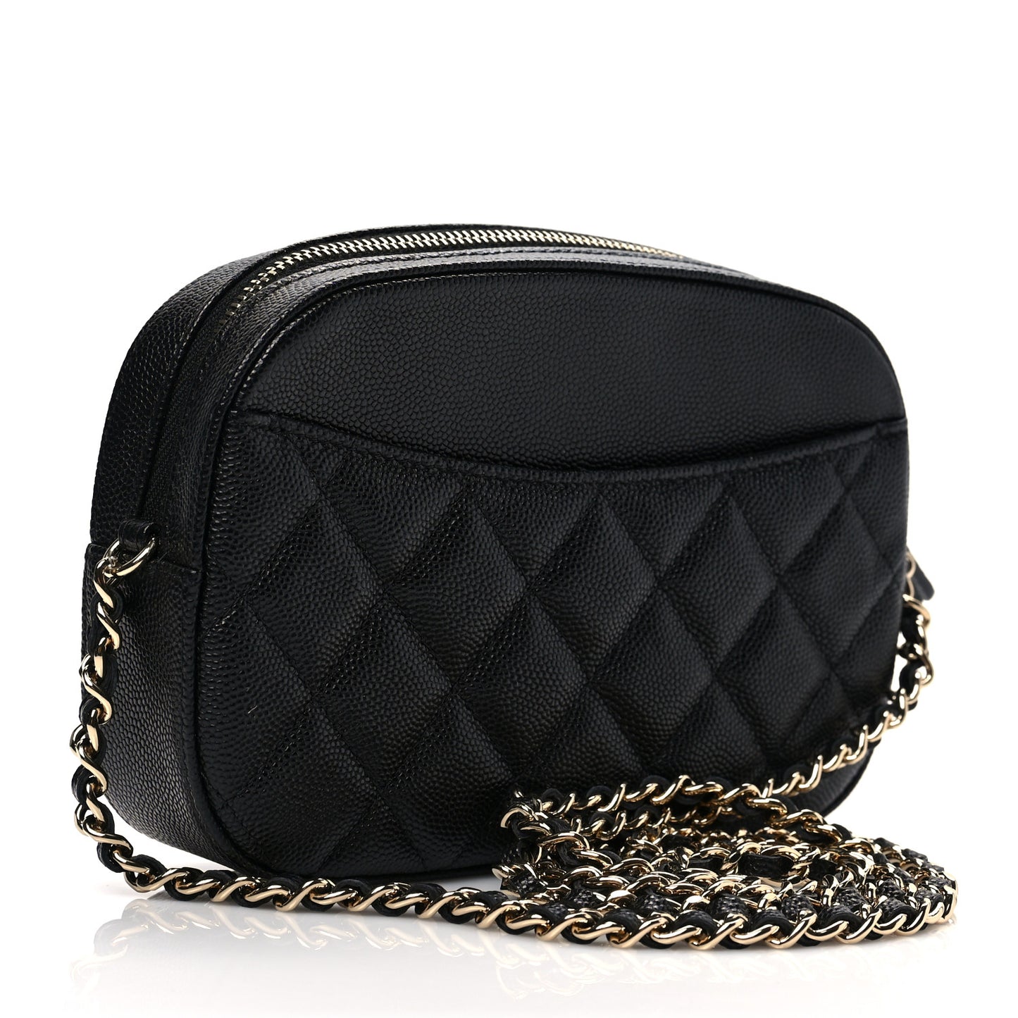 Caviar Quilted Vanity With Chain Black
