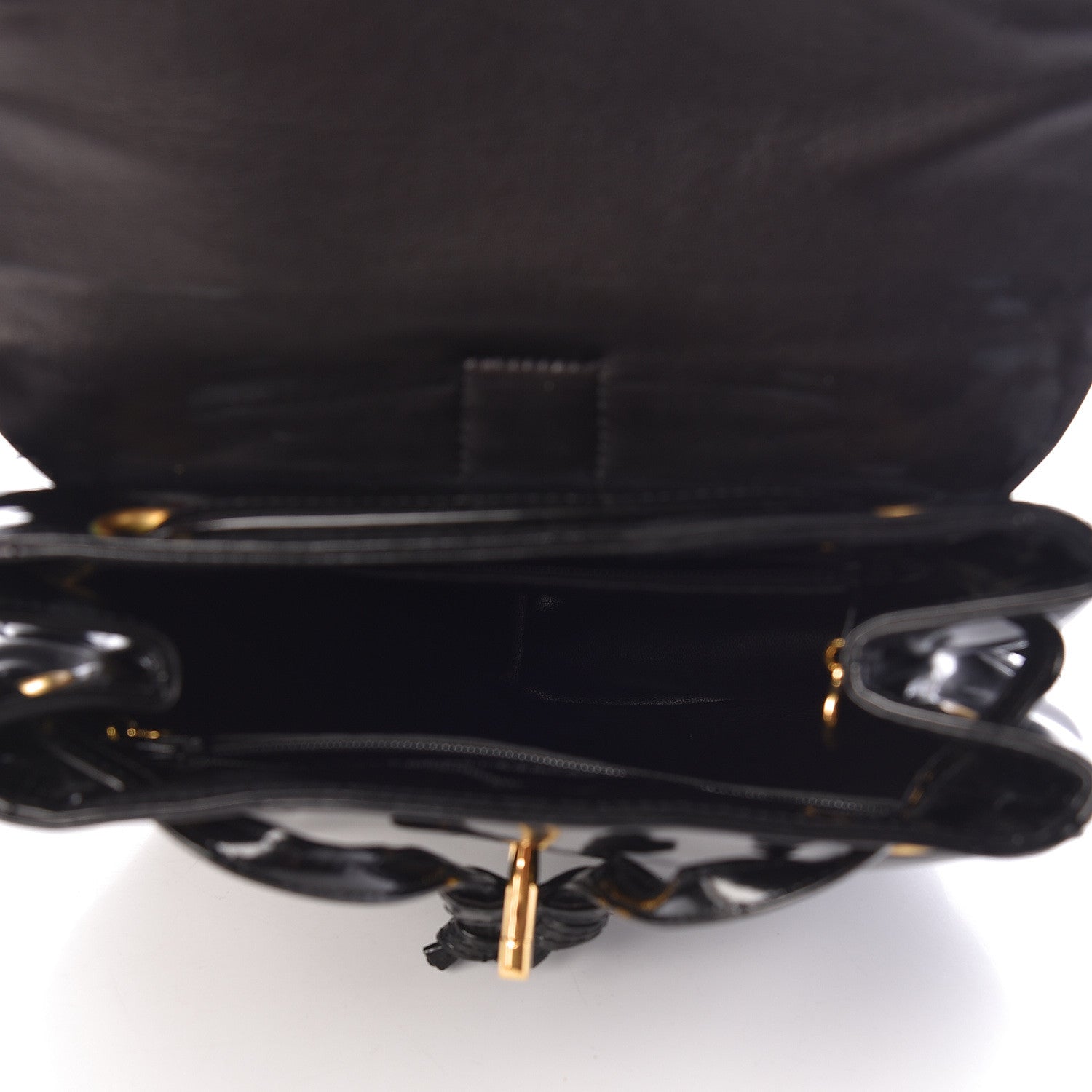 Chanel Vinyl CC Drawstring Backpack Black 5 of 13