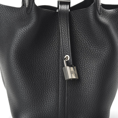 Hermes Taurillon Clemence Matte Alligator Picotin Lock Touch 18 PM Black 10 of 11