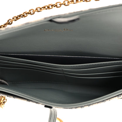 Christian Dior Oblique Saddle Chain Long Wallet Grey 5 of 10