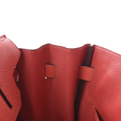 Hermes Taurillon Clemence Birkin 30 Rouge Pivoine 14 of 33