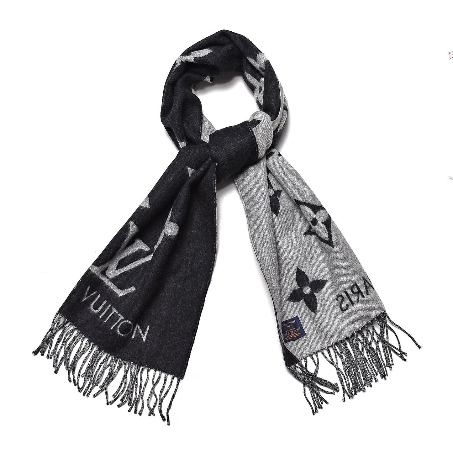Cashmere Monogram Reykjavik Scarf Black