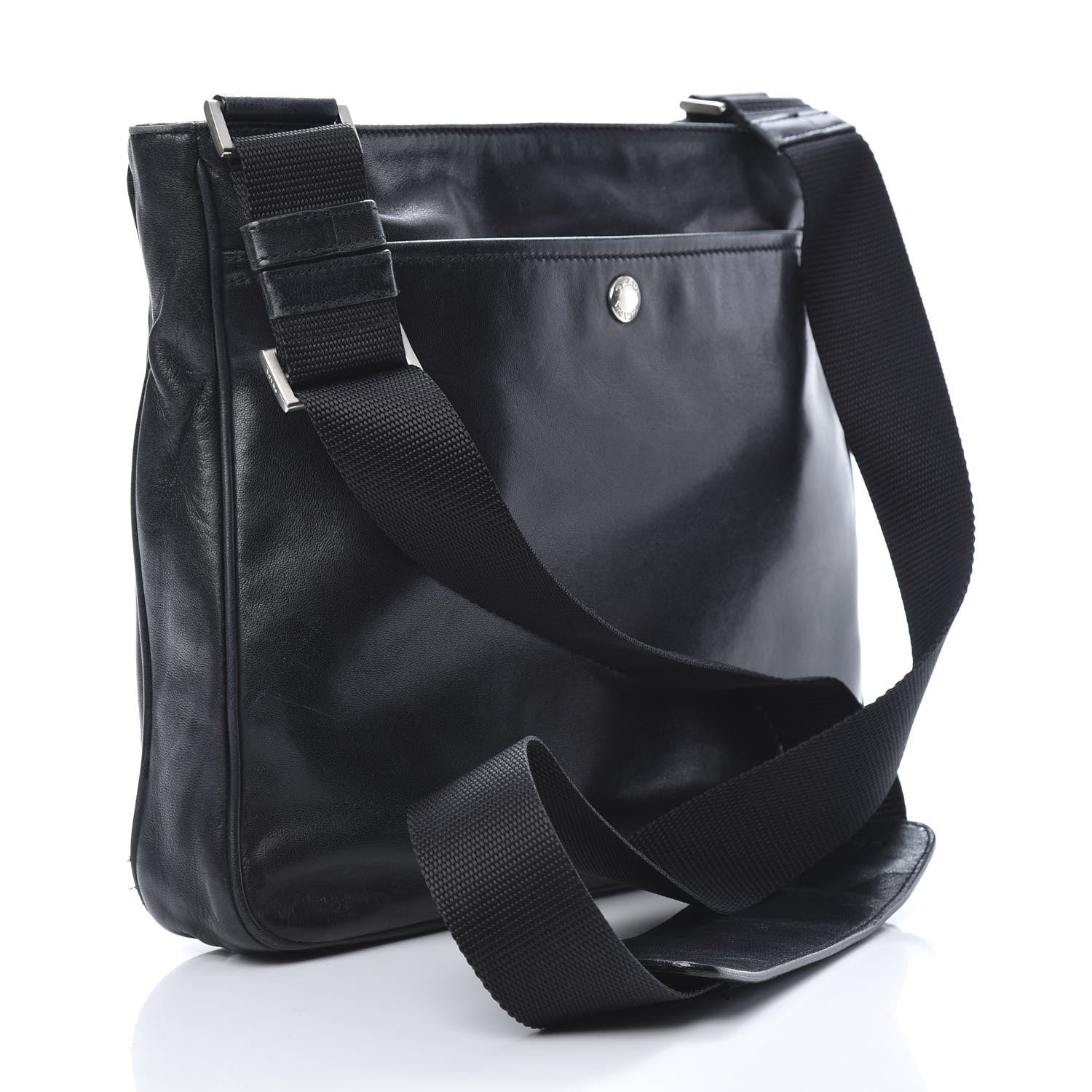 Prada Nappa Flat Messenger Bag Black 3 of 15