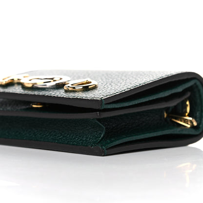 Gucci Grainy Calfskin Zumi Chain Card Case Wallet Vintage Green 9 of 10