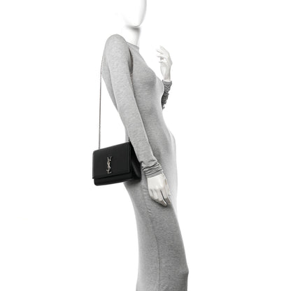 Saint Laurent Grain De Poudre Medium Classic Monogram Kate Satchel Black 2 of 13