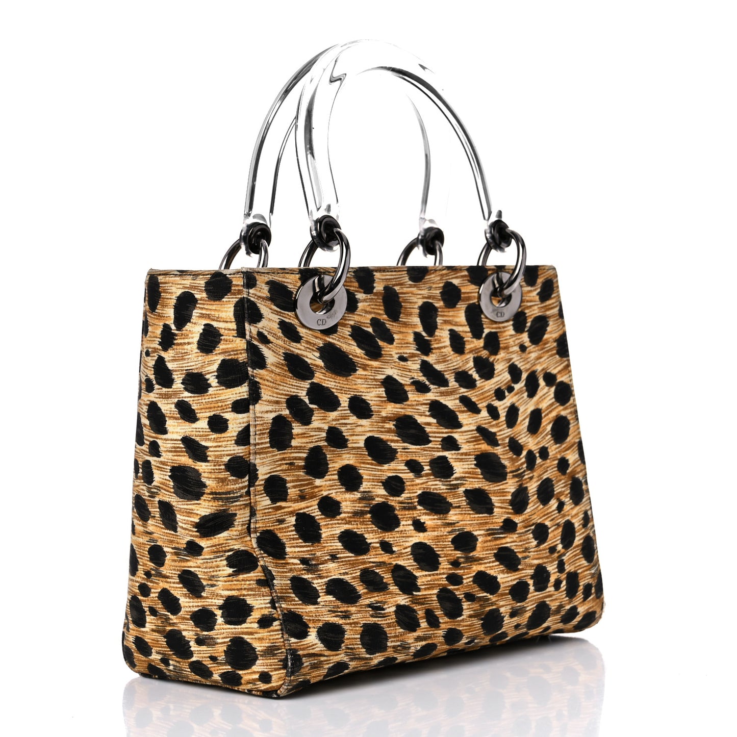 Canvas Leopard Print Medium Lady Dior