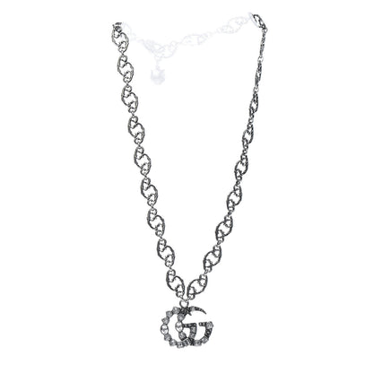 Gucci Crystal Marmont Necklace Aged Silver 3 of 5