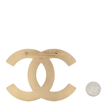 Chanel Metal Enamel CC Large Brooch Black Gold 2 of 4