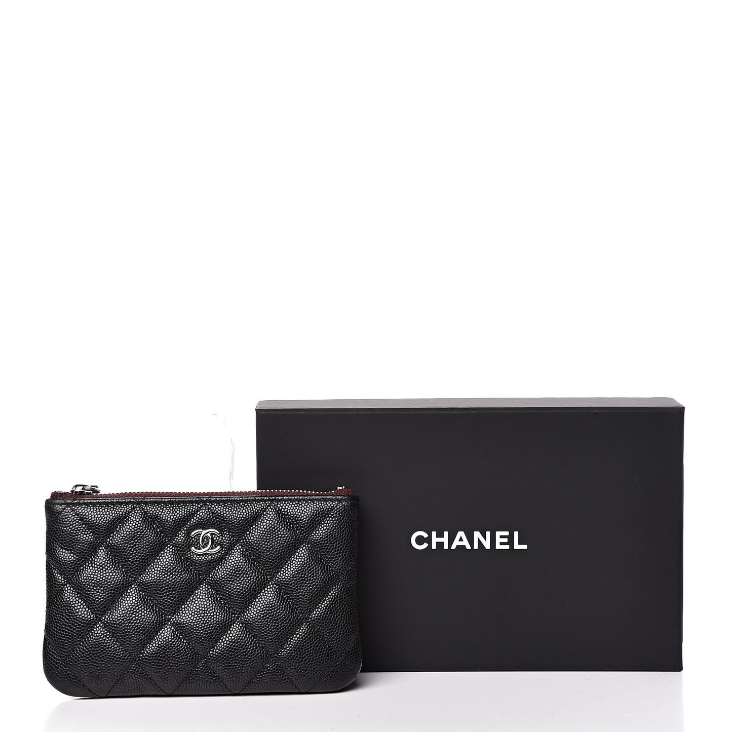 Caviar Quilted Small Cosmetic Case Black