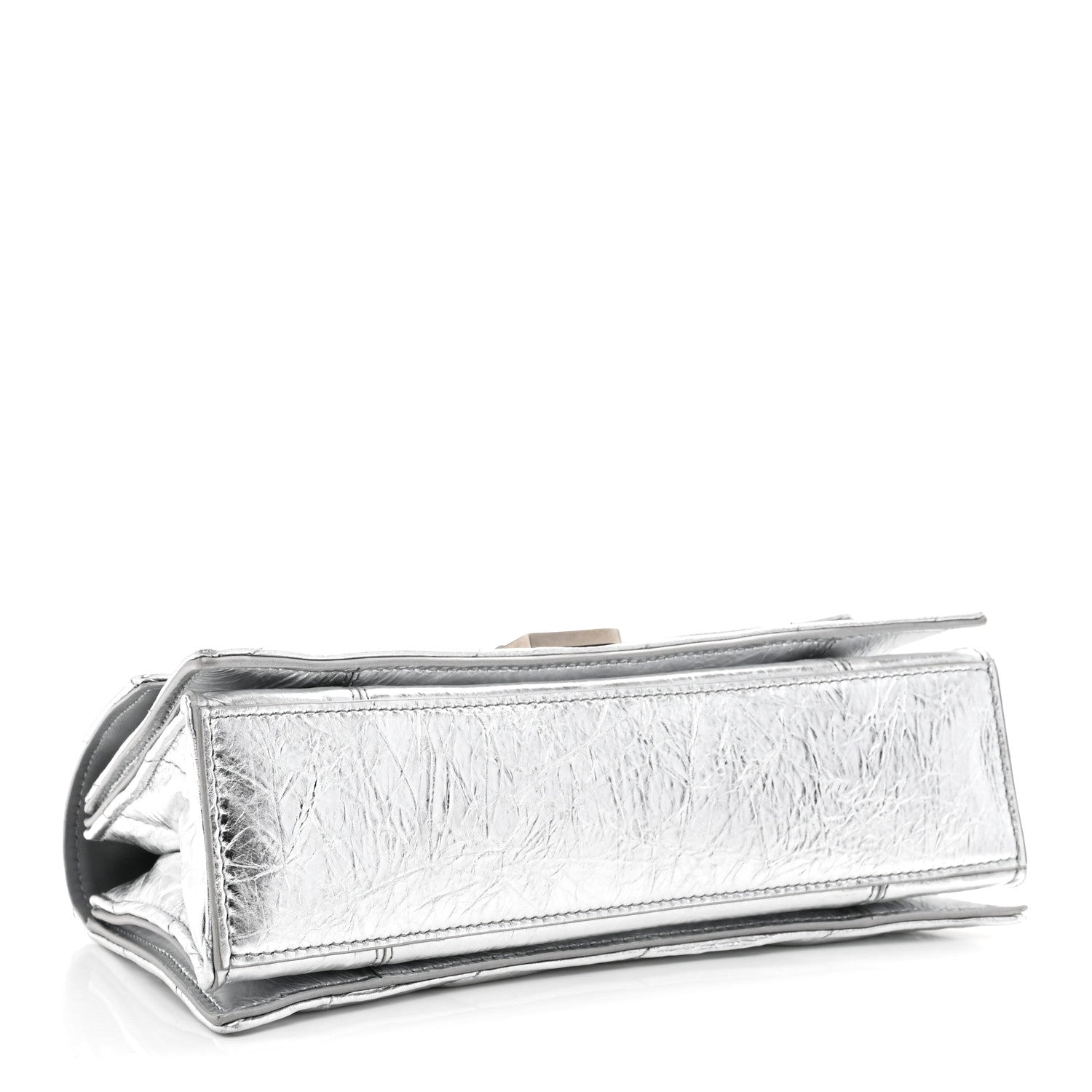 Balenciaga Crushed Calfskin Quilted Small Crush Chain Bag Silver 4 of 11