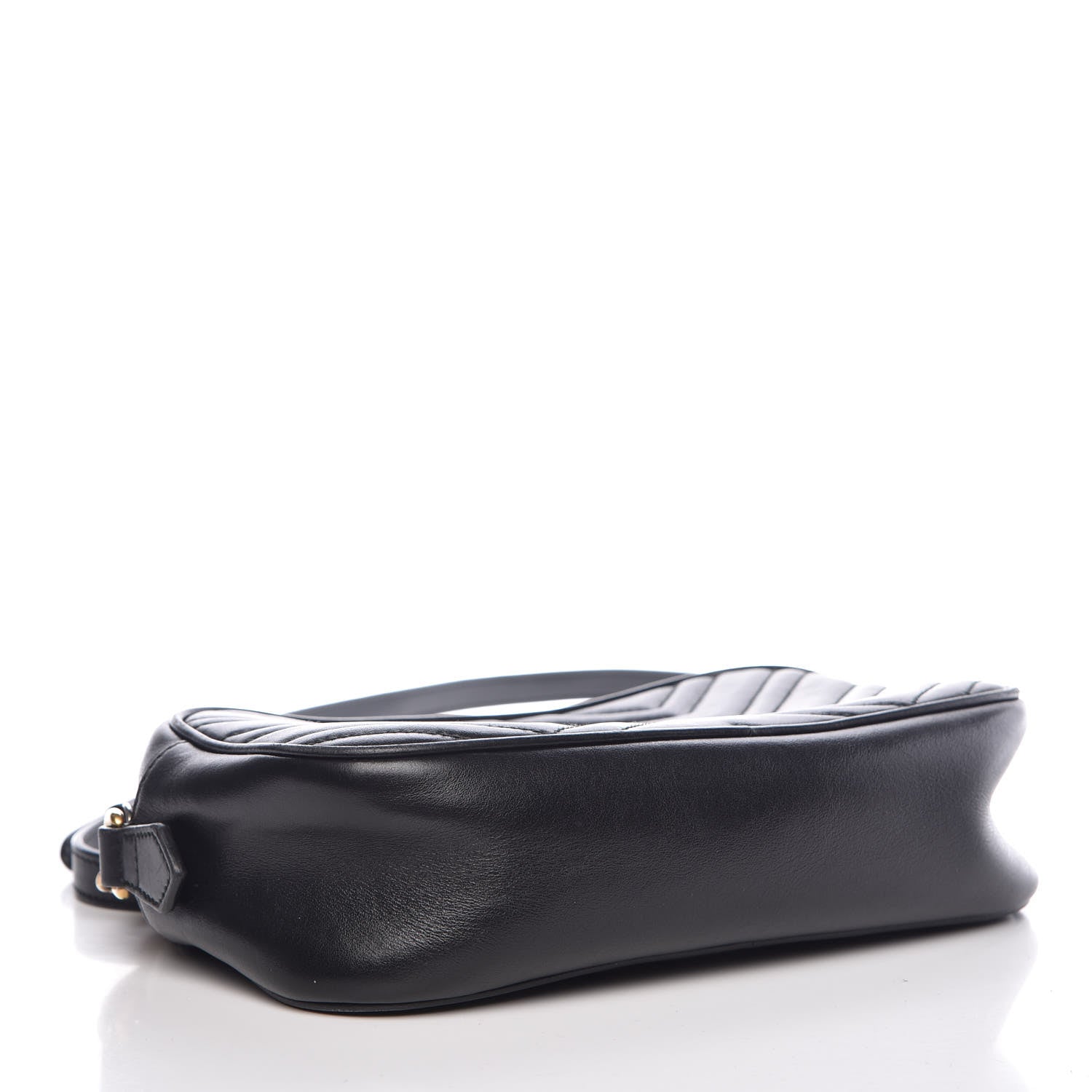 Gucci Calfskin Matelasse Small GG Marmont Chain Shoulder Bag Black 4 of 10