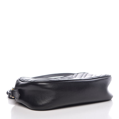 Gucci Calfskin Matelasse Small GG Marmont Chain Shoulder Bag Black 4 of 10