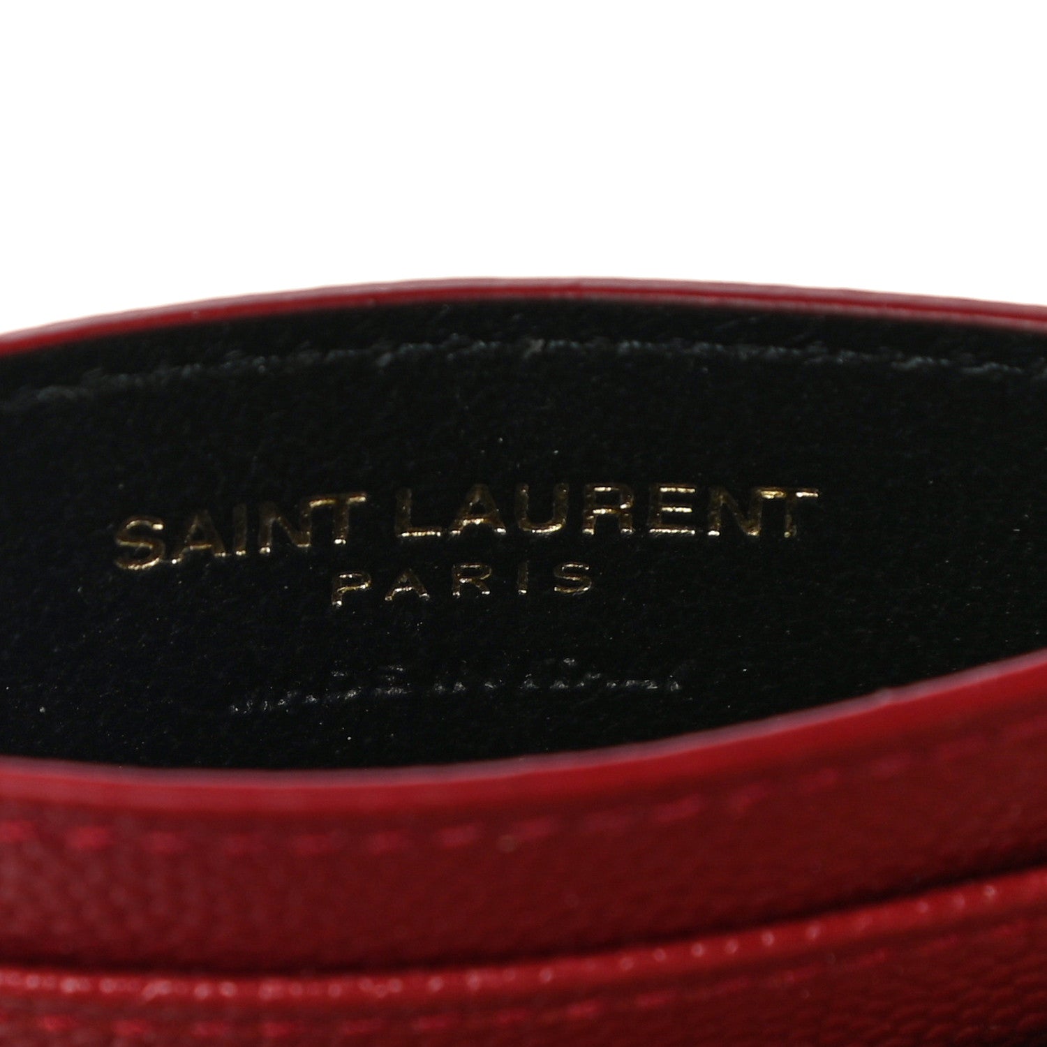 Saint Laurent Grain De Poudre Matelasse Chevron Monogram Credit Card Case New Red 6 of 11