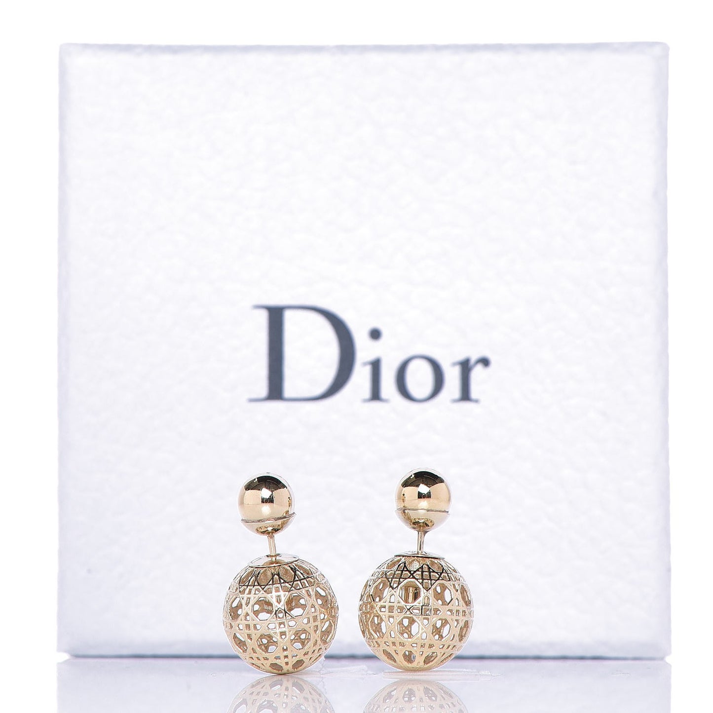 Cannage Mise En Dior Tribal Earrings Gold