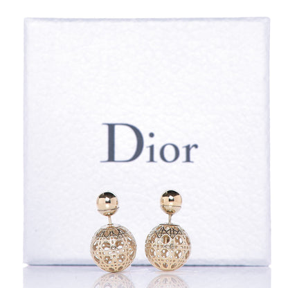 Christian Dior Cannage Mise En Dior Tribal Earrings Gold 5 of 5