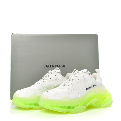 Balenciaga Fabric Mesh Clear Sole Fluo Womens Triple S Sneakers 36 White Fluo Yellow 8 of 8