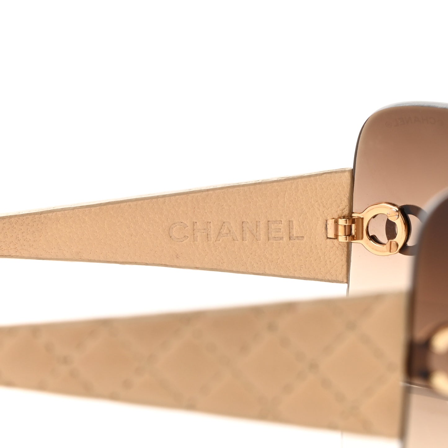 Metallic Quilted CC Sunglasses 4157-Q Beige