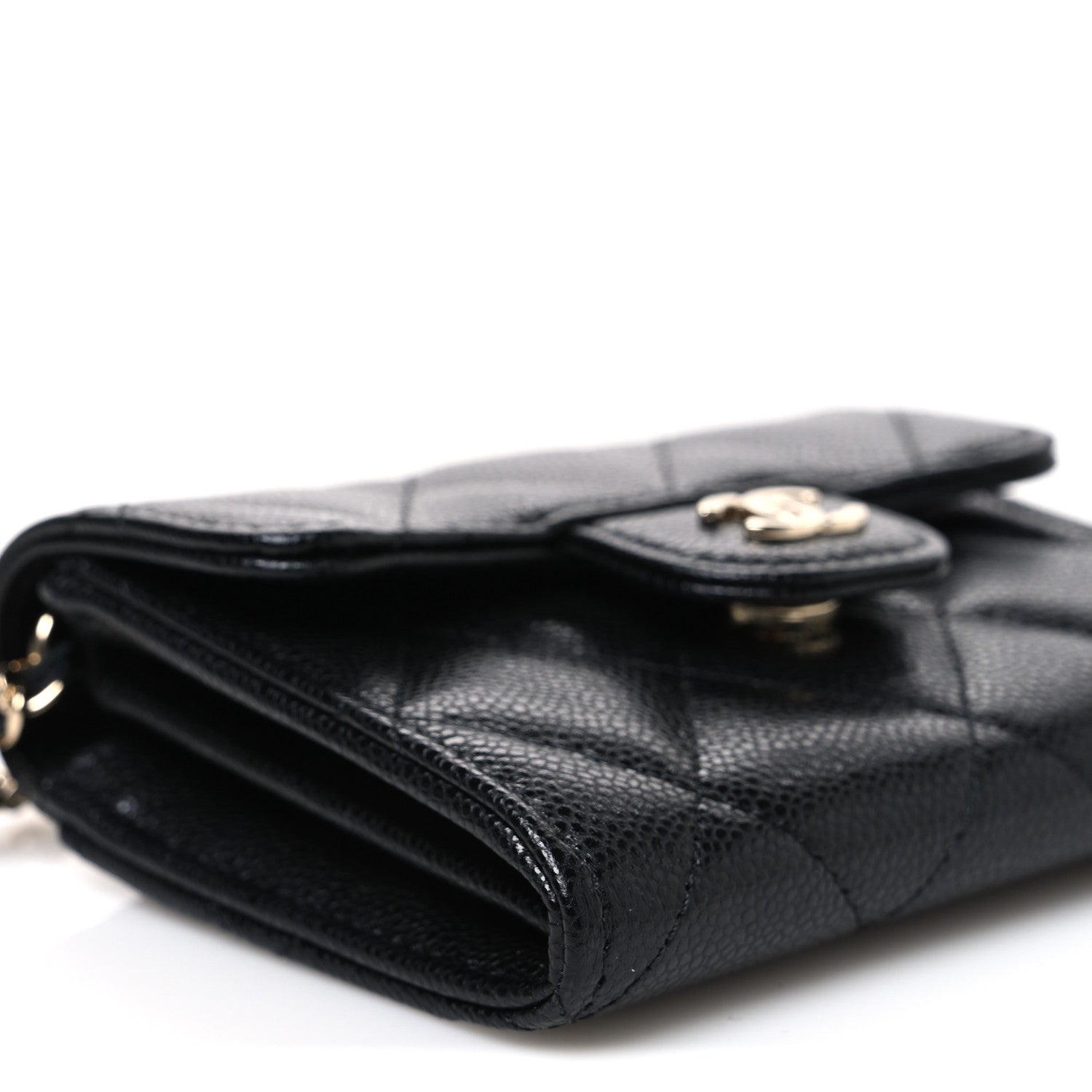 Chanel Caviar Quilted Flap Card Holder On Chain Black 10 of 11