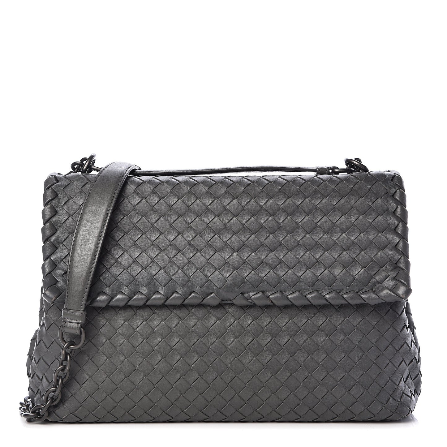 Nappa Intrecciato Large Olimpia Bag Light Grey