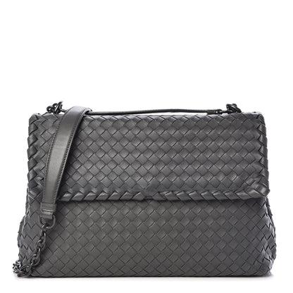 Bottega Veneta Nappa Intrecciato Large Olimpia Bag Light Grey 1 of 15