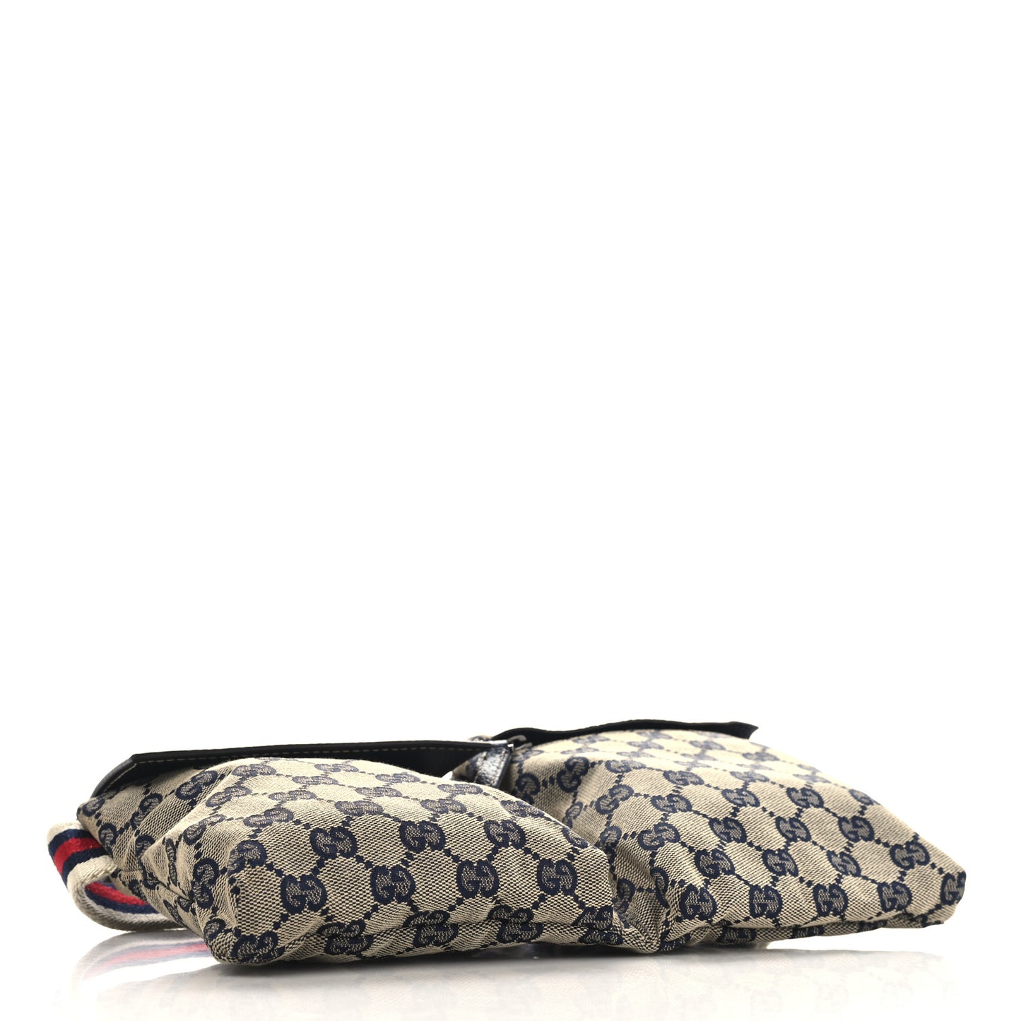 GG Monogram Web Double Pocket Belt Bag Navy