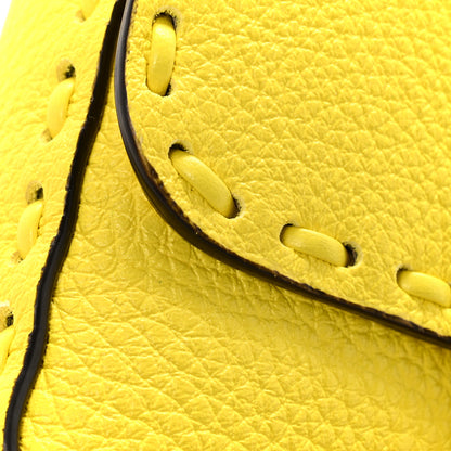 Fendi Cuoio Roma Sellerissima Nappa Sintetica Tape Stitch Mini Baguette Acid Yellow 14 of 15