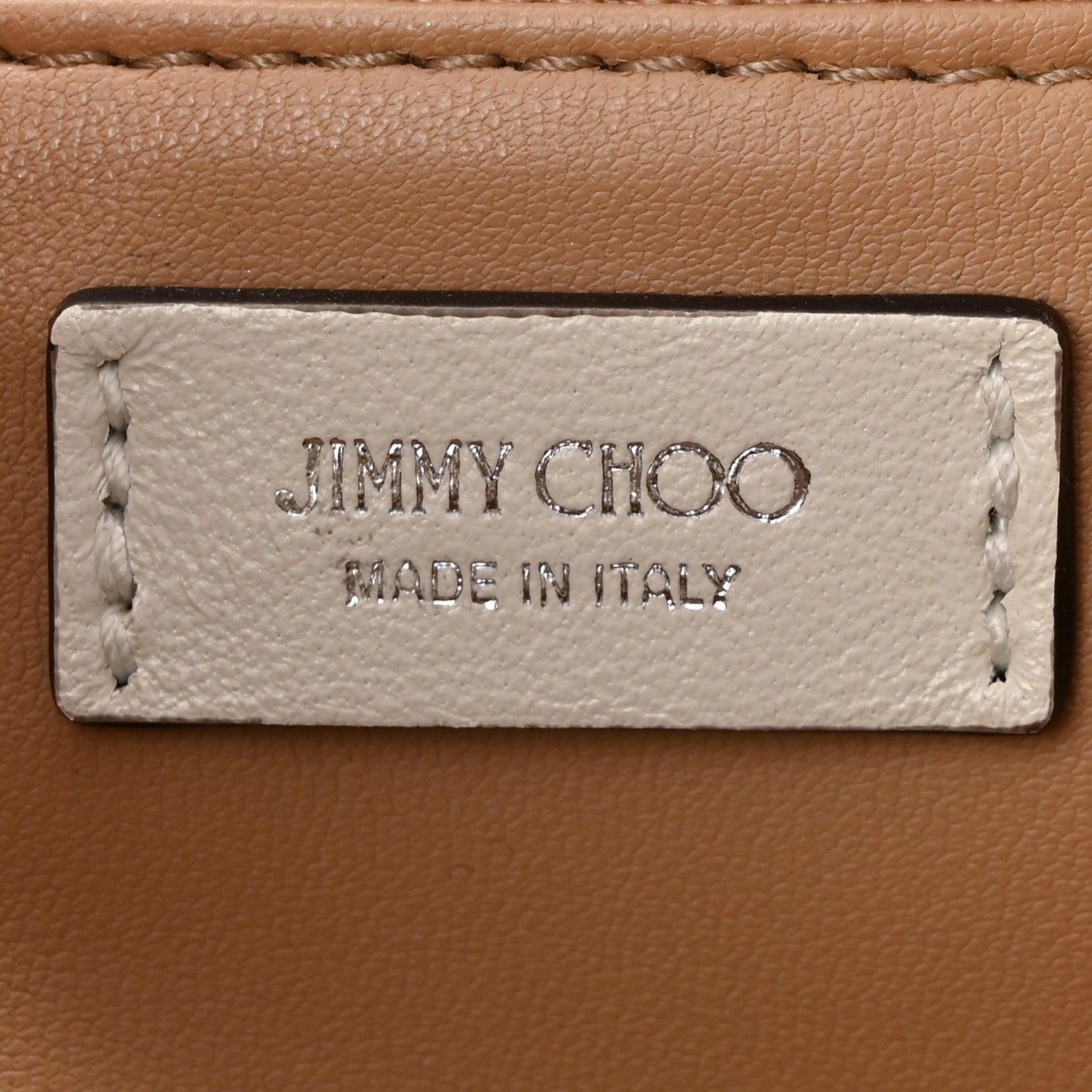 Jimmy Choo Calfskin Snakeskin Embossed Cinch M Bucket Bag Neutral 6 of 11
