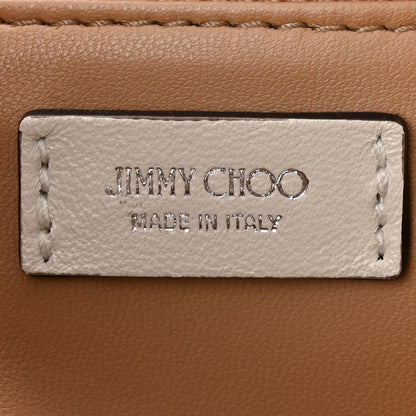 Jimmy Choo Calfskin Snakeskin Embossed Cinch M Bucket Bag Neutral 6 of 11